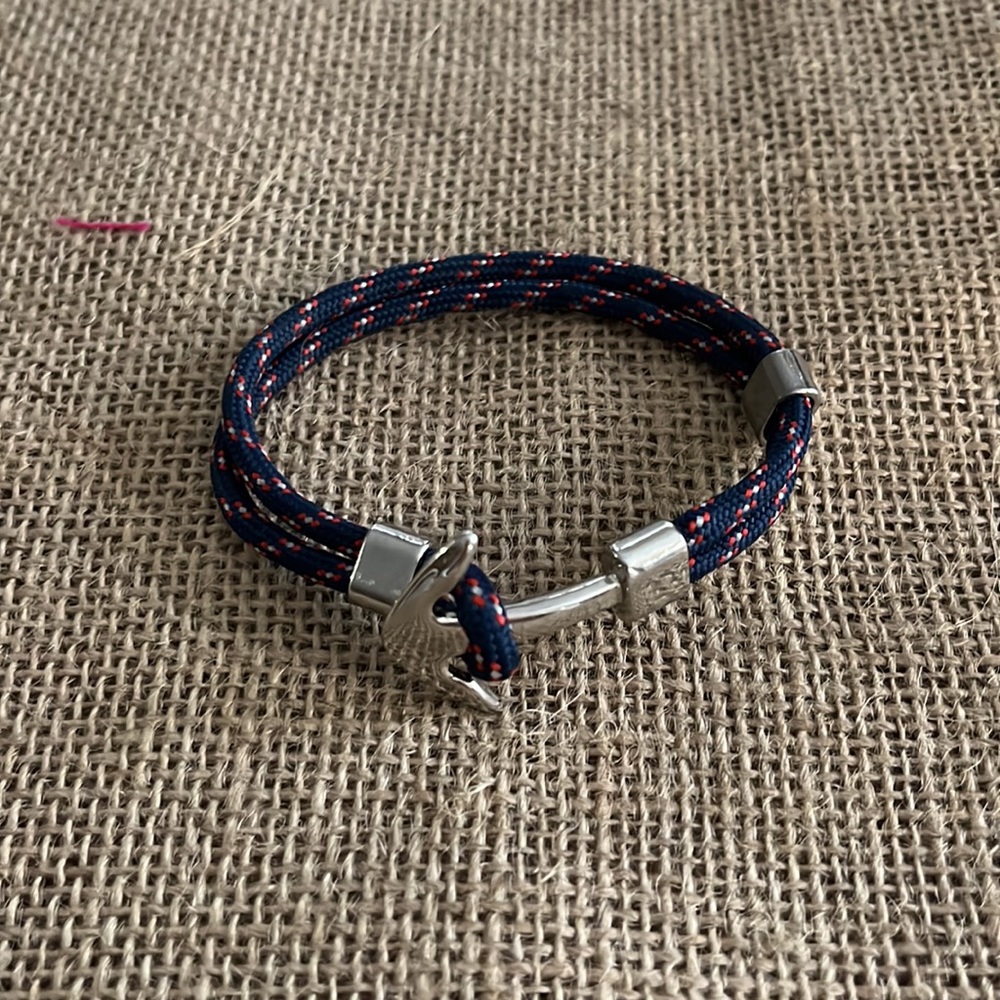 Red white and blue toggle bracelet